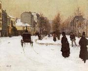 Norbert Goeneutte The Boulevard de Clichy Under Snow china oil painting artist